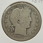 1894-S Barber Half Dollar Silver Coin San Francisco Mint Key Date US 50C USA