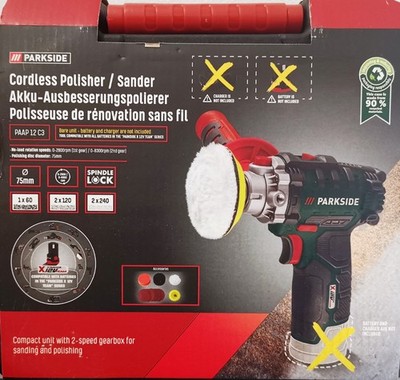 Parkside Akku Poliermaschine PAAP 12 C3 zum Schleifen und Polieren ohne Akku