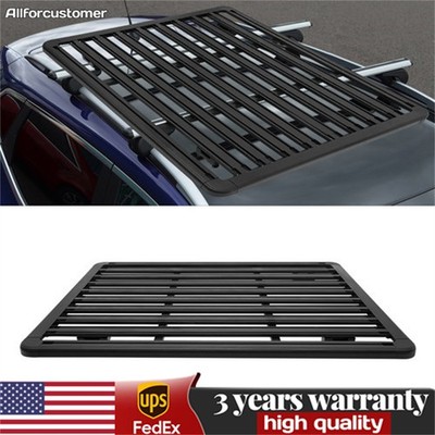 160 * 120cm Aluminum Platform Flat Roof Rack Universal Cargo Carrier 600lbs Load