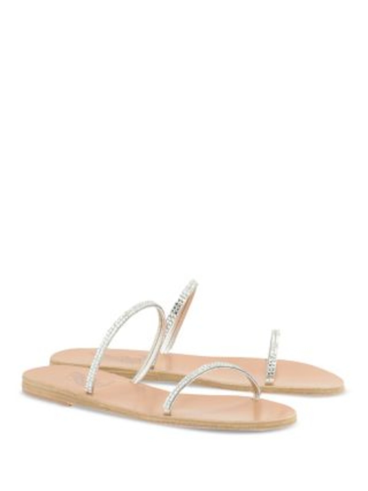 ANCIENT GREEK SANDALS Womens Silver Saita Toe Slip On Slide Sandals Shoes 40 12890₽