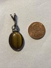 Stunning Vintage Genuine Silver Tigers Eye Pendant With Stamp — photo 1