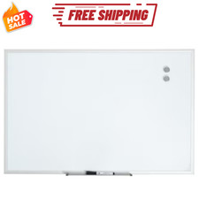 U Brands 35x23 Magnetic Dry Erase Whiteboard Silver Metal Frame Board
