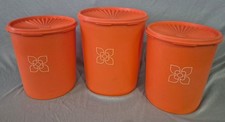 XL TUPPERWARE VINTAGE DOSEN BEHÄLTER SONNENDECKEL RETRO ORANGE 70ER 80ER RARITÄT