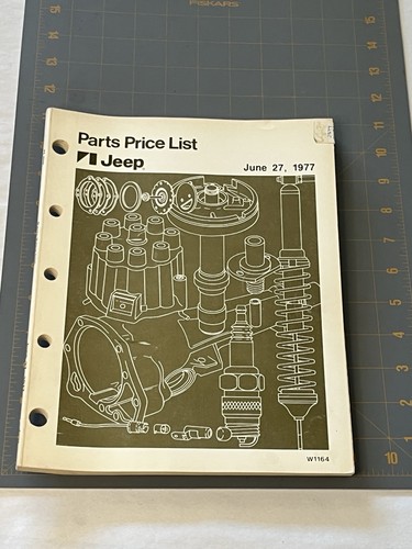 Jeep Dealer Parts Price and Dealership List Catalog OEM W1164 June 1977 sl