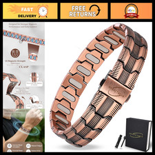 Ultra Strength Copper Magnetic Bracelet for Men, 5000 Gauss, Adjustable Size, Gi