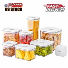 Premium 8P Set VAKUEN Food Storage Containers Airtight Kitchen Smart Leak Proof