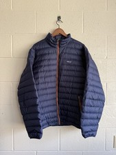 Vintage 90s Patagonia Men's Down Puffer Jacket - XL - Navy Blue + Dark Orange