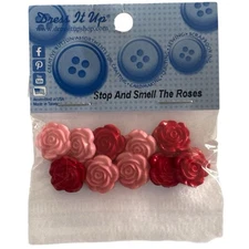 Dress It Up Stop & Smell the Roses 10 Buttons - Beautiful Dimensional Flower 026