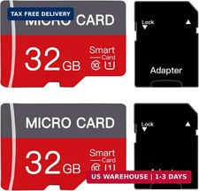 2 Pack 32GB Micro SD Card Class10 Memory Card U3 TF Card with Adapter for Smartp