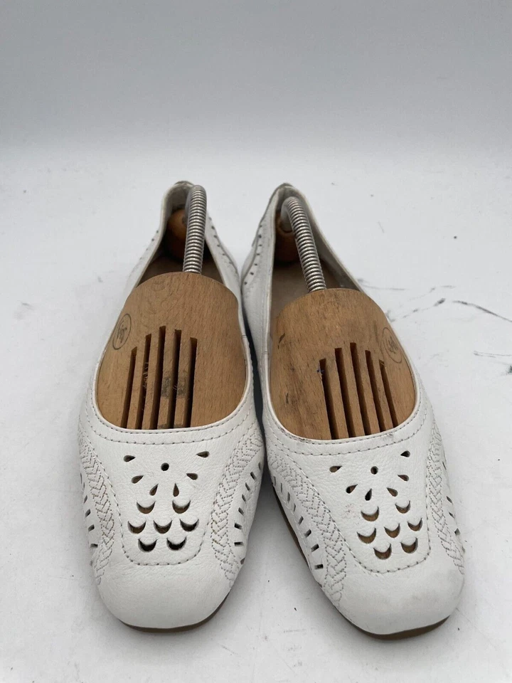 Aerosoles Boi Oh Boi Ballet Flat Women's Sz 6.5M White Leather Slip-On Round Toe - Image 2 of 4