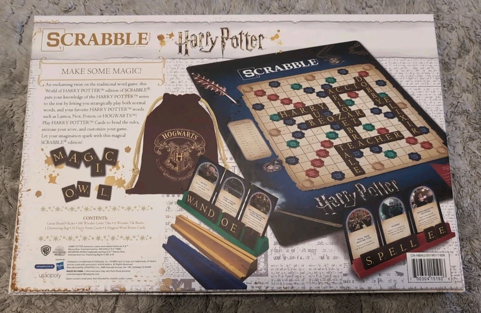 SCRABBLE: World of Harry Potter Magical Hogwarts Wizarding Board Game- New Other - Image 2 of 4