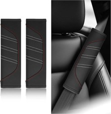 2PCS Car Seat Belt Cover Pad,2026 Upgraded Spliced Leather Car Seatbelt Covers f