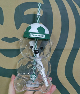 2026 Starbucks FIFA World Cup Bearista Bear Straw Cup With Football Cap Lid 20oz