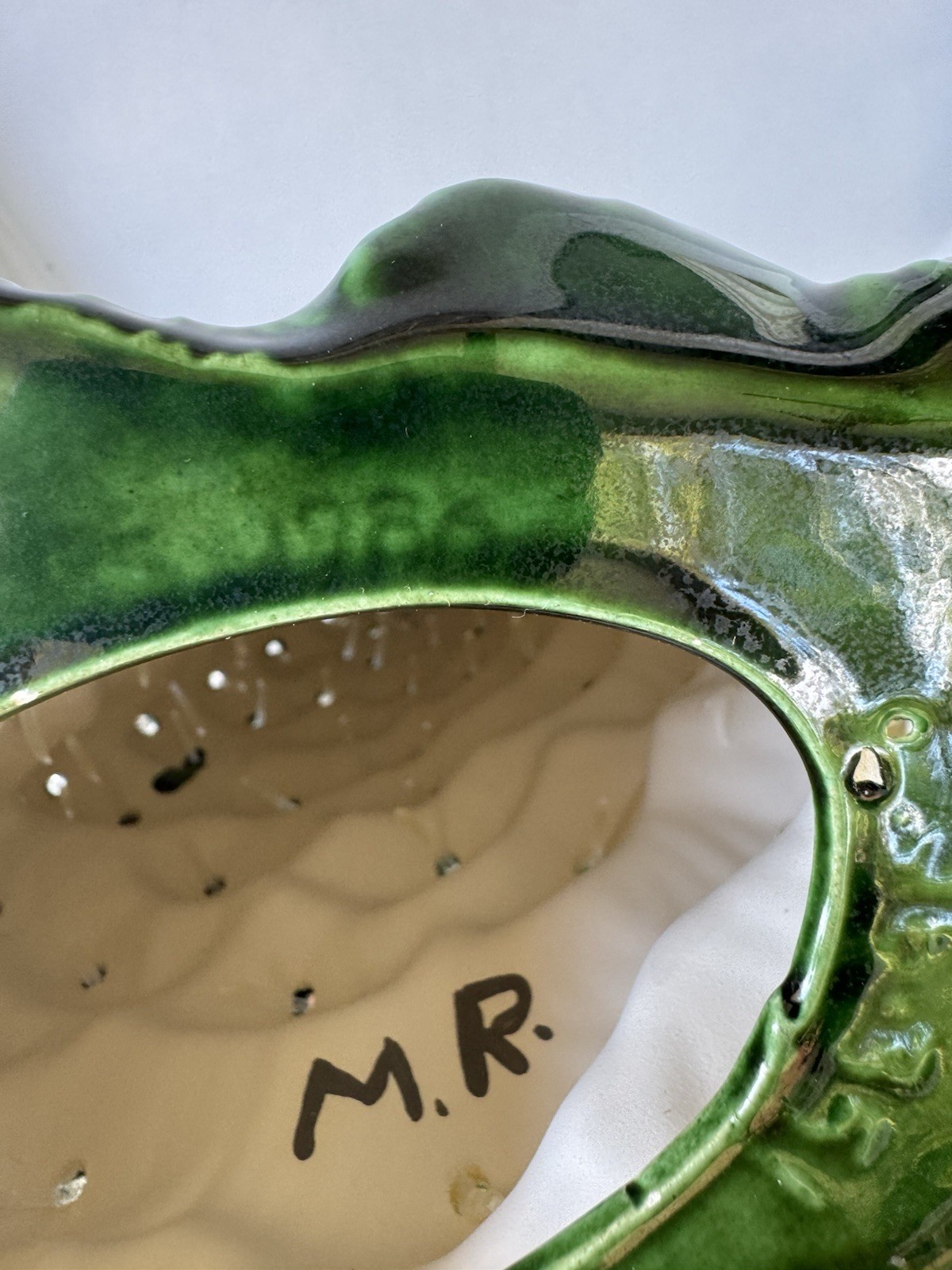 Vtg Ceramic Christmas Tree Slim Flat Mantel Window Sill Byron Molds 14”