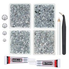 Silver Clear Resin Rhinestones w B7000 Jewelry Glue for Bedazzling Crafting 3...