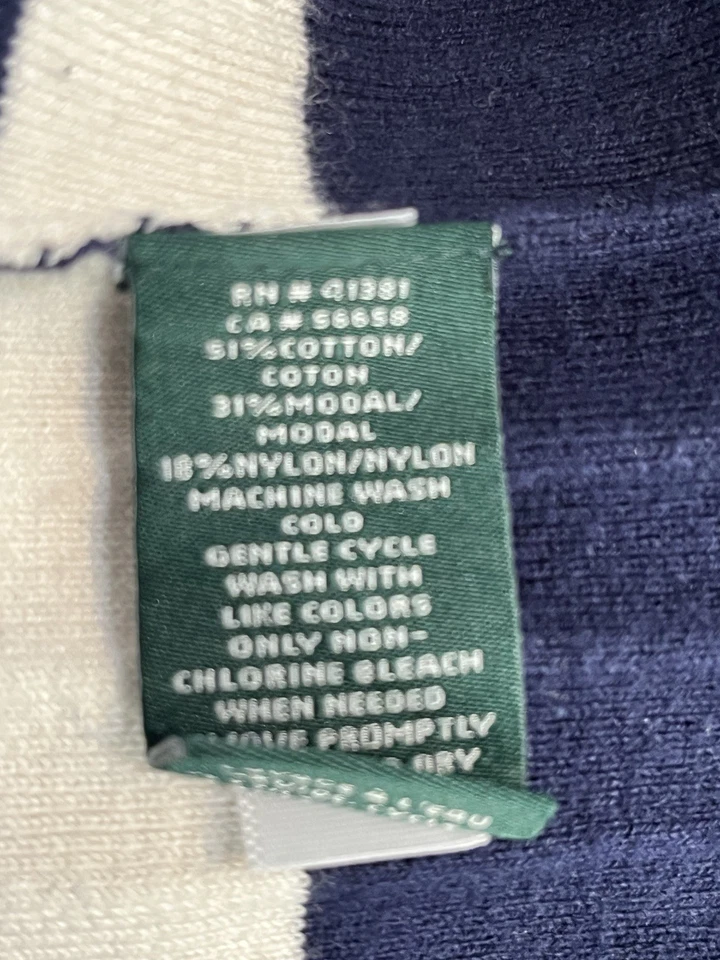 Maxi Falda Lauren Ralph Lauren Azul Marino Tejido Acanalado Rojo Azul Blanco Rayas M Foto 4 de 4