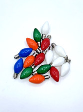Holiday C7 Candelabra Base 5W/120V Lamps Bulbs Lot Blue Green Orange Red White