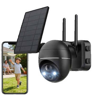 3MP Überwachungskamera Aussen Solar WLAN Kamera Outdoor 2-Wege-Audio IP65
