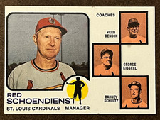 1973 Topps Baseball - #497 Red Schoendienst Cardinals EXMT-NM (Set Break)