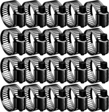 20PCS Black Hose Clamp 3/4"-1-1/2" 304 Stainless Steel Adjustable