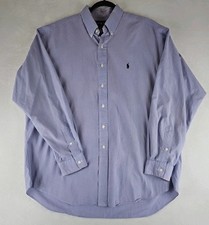Polo Ralph Lauren Mens Blake Shirt Long Sleeve Flesh Pony XL Gingham Check Purpl