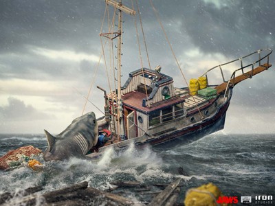 Der Hai Jaws Attack Demi Art Diorama 1/20 Statue IRON STUDIOS