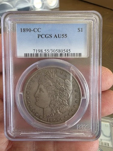 1890-CC Morgan Silver Dollar $1 PCGS AU55 - Super original look!