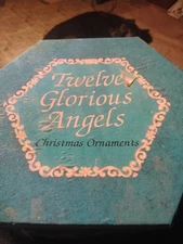 Twelve Glorious Angels Christmas Ornaments 12 Decoupage Balls w/Original Box 🌲