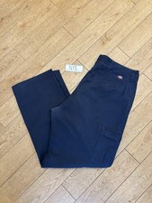 Dickies Men's Navy Blue Straight Fit Chino Trousers W38 L32 874 Original Pants