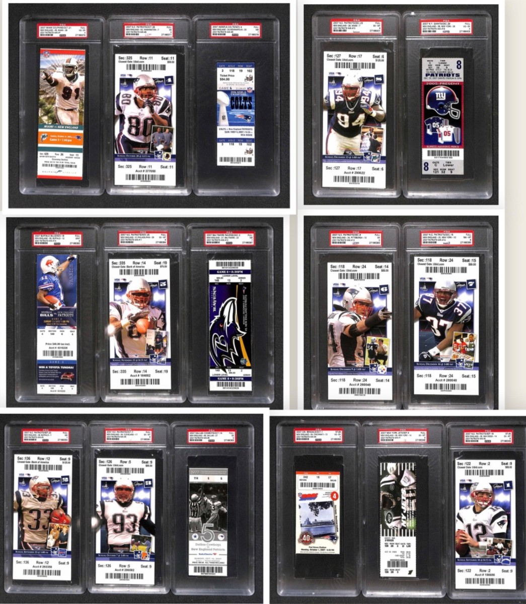 PSA 2007 Patriots Full Ticket Tom Brady 16-0 PERFECT Whole PSA 2007 Patriots Full Ticket Tom Brady 16-0 PERFECT Whole