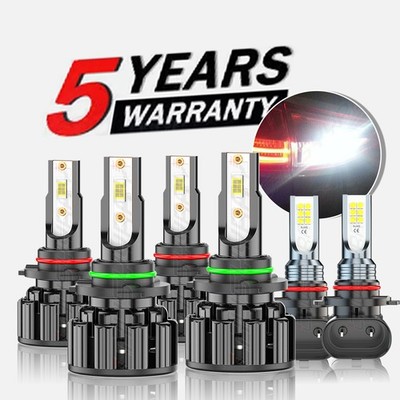 For Chrysler 300C 2005-2009 - 6X White Combo LED Headlight Fog Light Bulbs Kit A