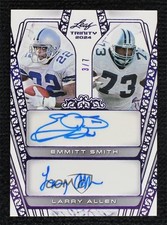 2024 Leaf Trinity Dual Purple 3/7 Emmitt Smith Larry Allen #DA-8 Auto HOF 1co7