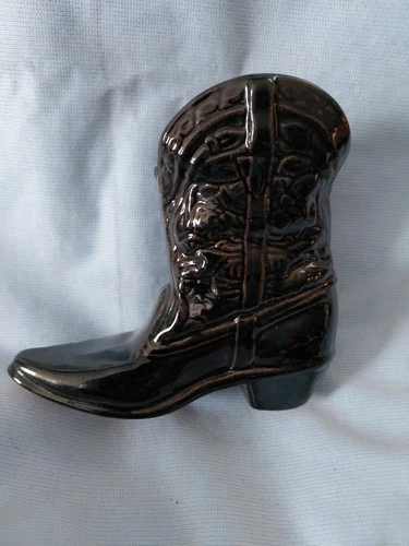 Frankoma Pottery Black Cowboy Boot