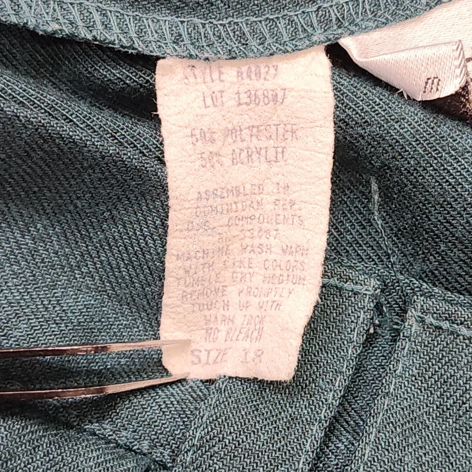 Calça Fundamental Things Feminina Vintage Anos 90 18 Verde Cintura Alta Plissada Cônica - Imagem 4 de 4