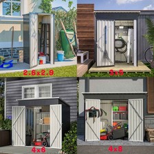 BIRCHTREE Garden Shed Metal Pent Roof Outdoor Storage With Free Foundation New 