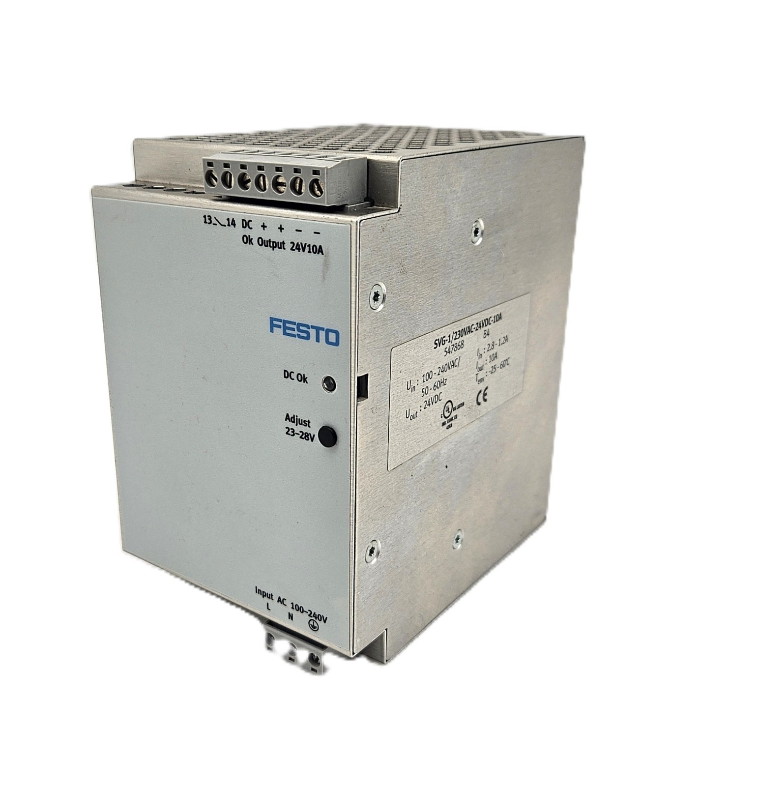FESTO SVG-1 POWER SUPPLY MODULE 230VAC-24VDC-10A REV 01 (FAST SHIPPING)