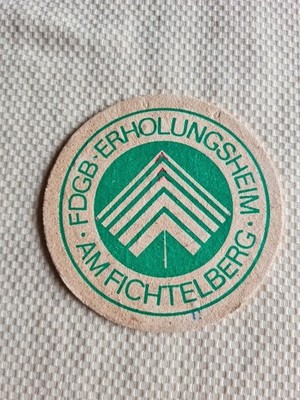 Old rare beer mat coaster GDR recreation home on Fichtelberg