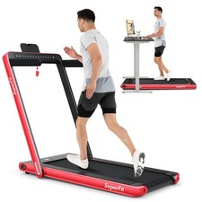 Costway 2.25HP 2 in 1 Folding Treadmill Jogging Machine W/APP Control Speaker