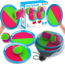 Toss and Catch Ball Game Outdoor Toys for Kids with 2 Paddle 2 Balls and A