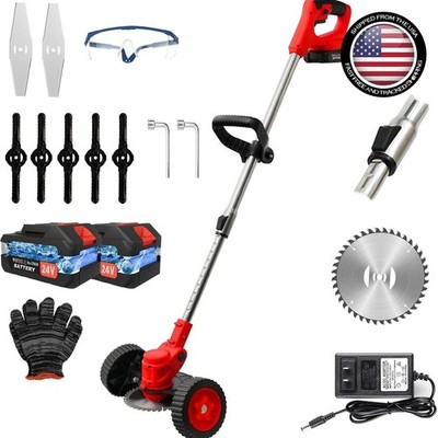 Cordless 24V Weed Wacker & Electric Grass Trimmer - 3-in-1 Lawn Care Solution