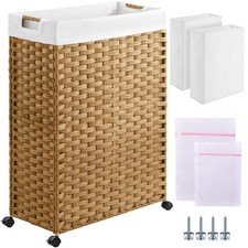 Greenstell Laundry Hamper with Wheels  Handles, 26.4 Gallon 100L Slim Laun...