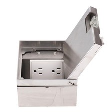 Recessed Floor Outlet Box Waterproof Stainless Steel Flat Socket Kit Tool For