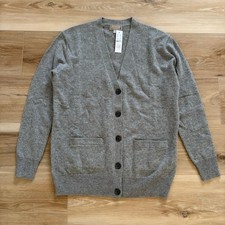 J. Crew Cashmere Relaxed Cardigan Sweater Heather Ash XXS