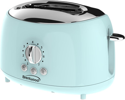 Appliances Cool-Touch 2-Slice Retro Toaster with Extra-Wide Slots (Blue)