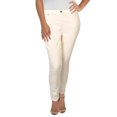 NYDJ Womens Ami White Denim Tummy Control Skinny Jeans Plus 18 BHFO 4037