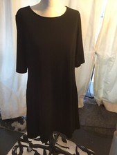 L “Nik And Nash” Trendy Comfortable Casual Pocketed Black Dress, Dress Up/Down