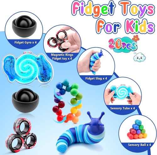 Ultimate 20pc Fidget Toy Bundle for Kids & Teens - Perfect Stress Relief Gifts - Picture 4 of 8