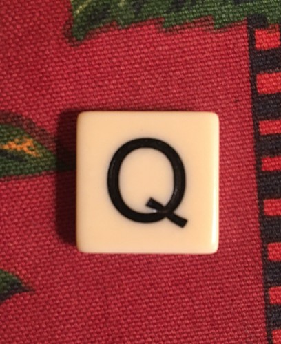Q Letter Tile, Game Piece - spelling game part, Arts/Crafts pieces, 3/4” square