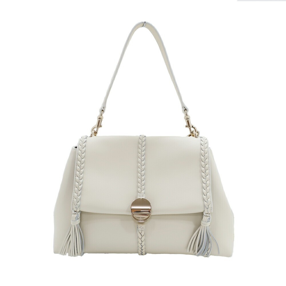 outlet【Chloe】Penelope☆White Medium Soft ショルダーバッグ Chloe PENELOPE 2WAY Handbag Shoulder Bag Leather White Gold
