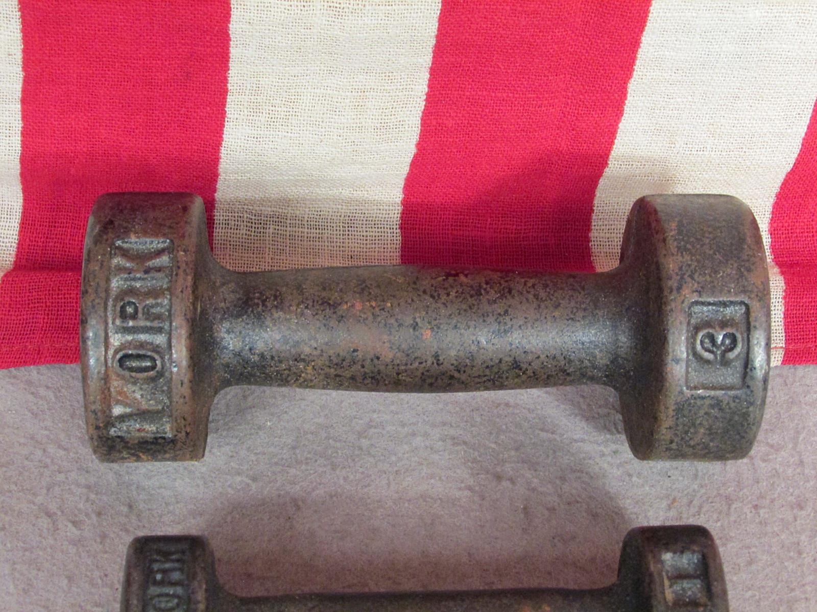 Poids York Barbell Olympic Milled 5s - Vintage USA - Musculation Strongman - Fonte Brute